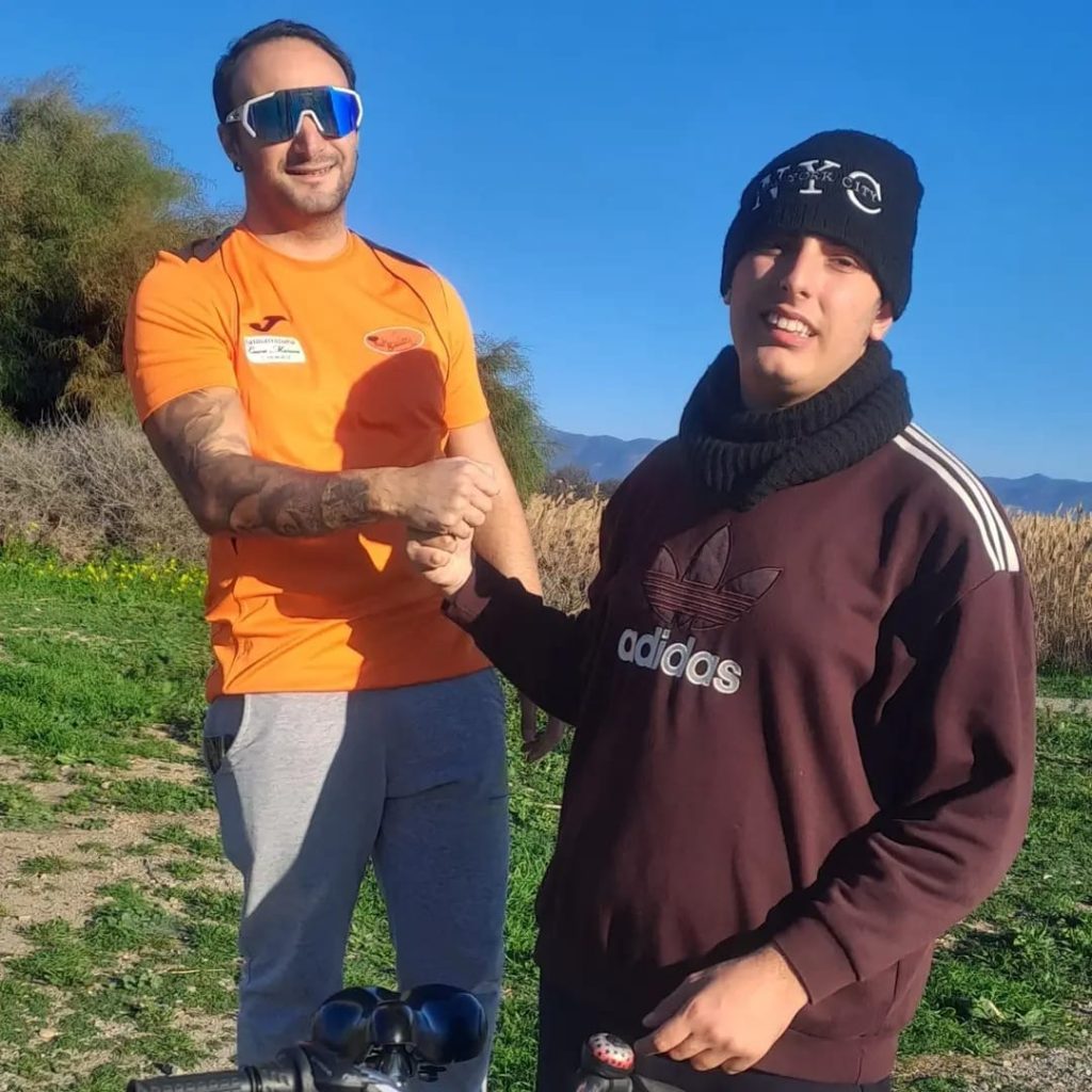 Tommy con l'istruttore Matteo